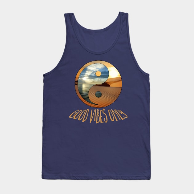 yin yang - good vibes only - beige Tank Top by EDDArt